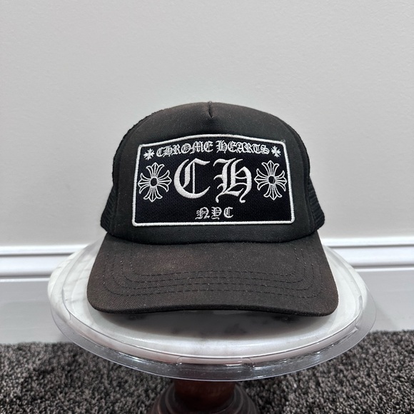 Chrome Hearts NYC Logo Sun Faded / Oil BlackTrucker Hat